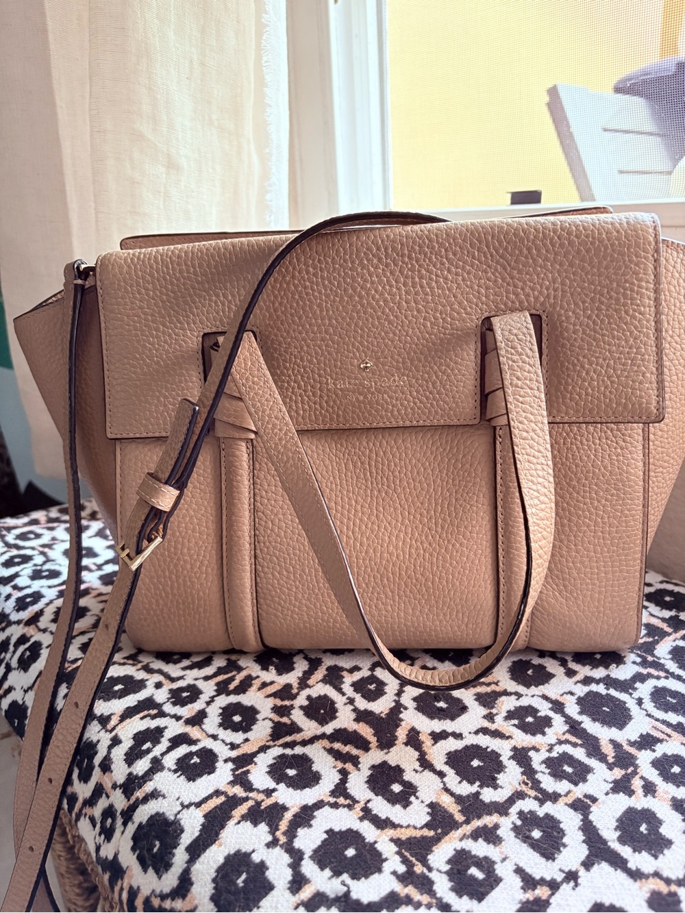 kate spade small Pebbled Leather tote - Taupe